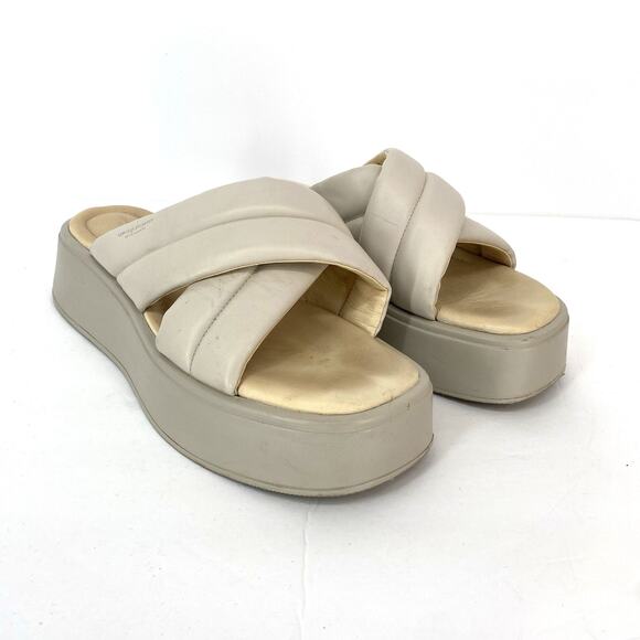 Vagabond Courtney Cross Strap Platform Sandals Ivory Women's Size US 8.5, 40 - Picture 1 of 11